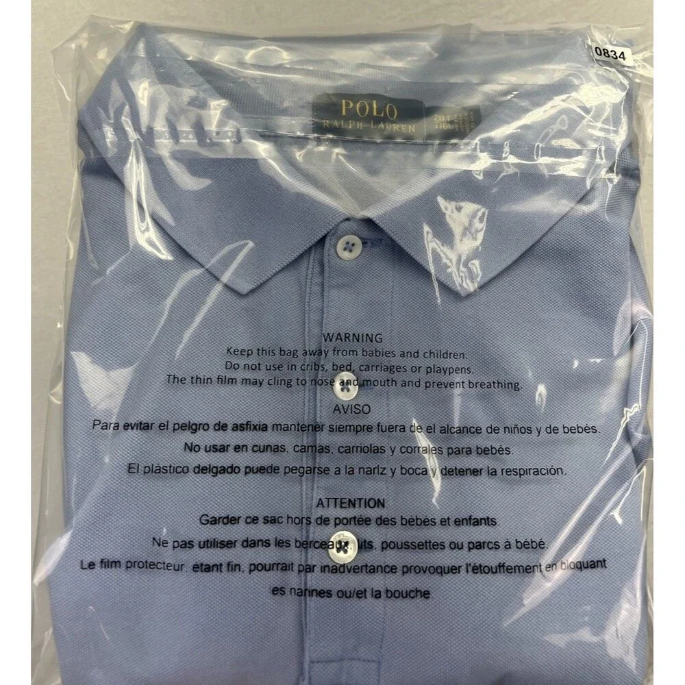 Polo Ralph Lauren Polo Shirt Mens 2XLT Blue Stretch Cotton Short Sleeve Big Tall